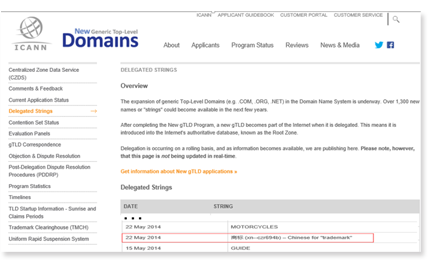 域名注冊-ICANN（互聯網名稱與數字地址分配機構）唯一認定使用“.商標”作為后綴的全球通用頂級域名